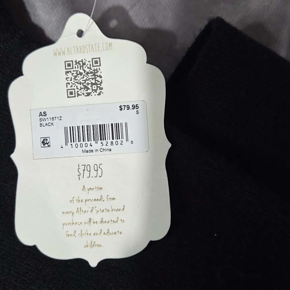 Altar’d State Black Tiered Cut Out SOFT Knit Mini Dress Womens Size Small NWT - Picture 5 of 7